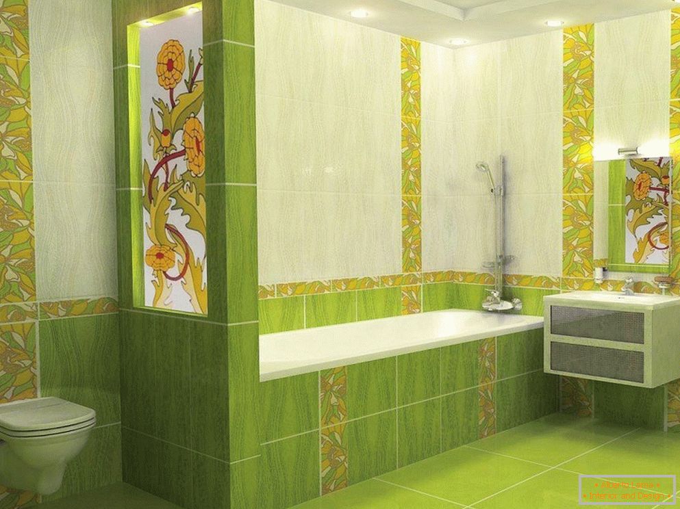 Koupelna v zelené barvě