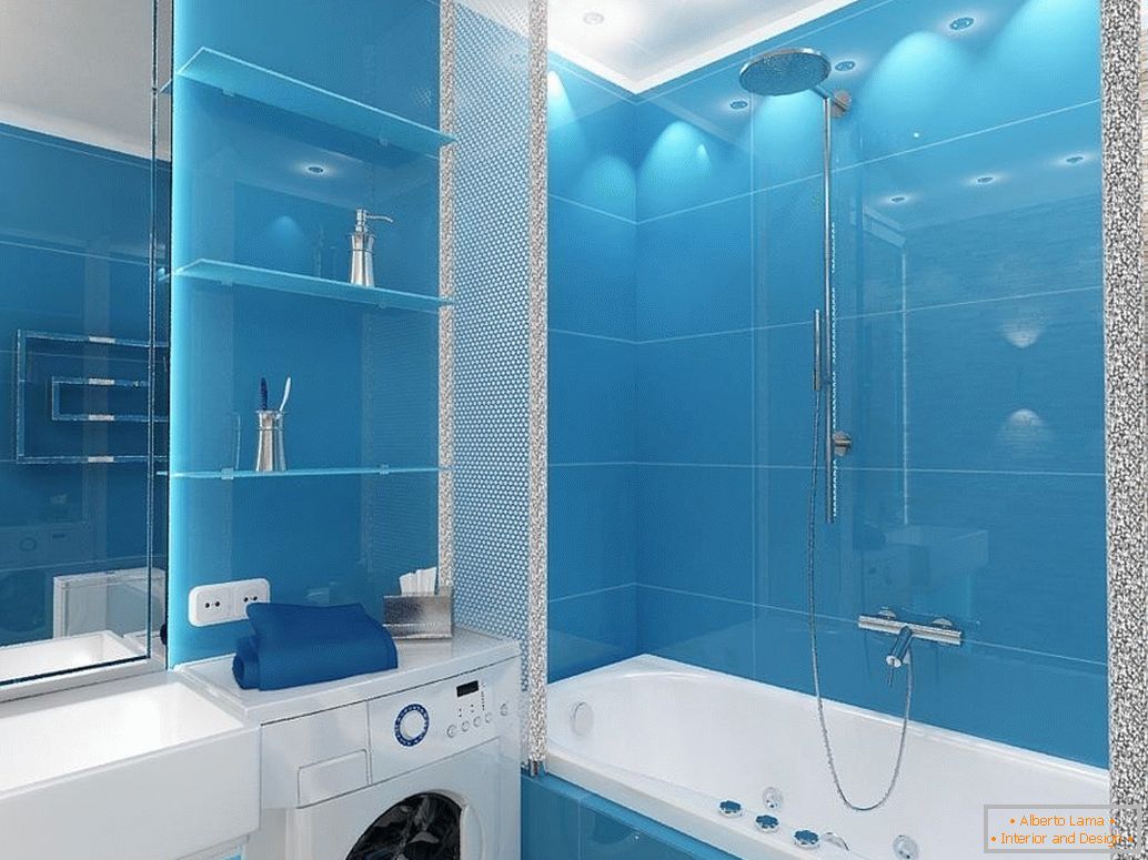 Koupelna v modré barvě