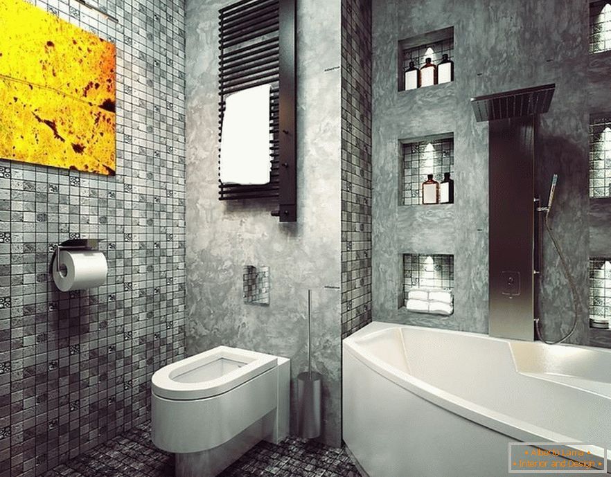 Interiér koupelny v eklektickém stylu