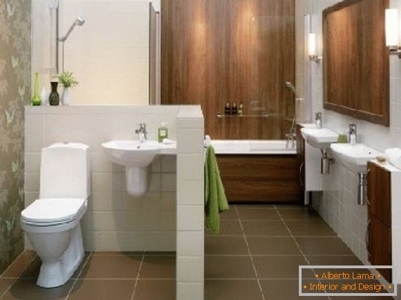 design úzké koupelny s toaletou, foto 45