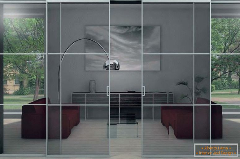sklo design-interiér
