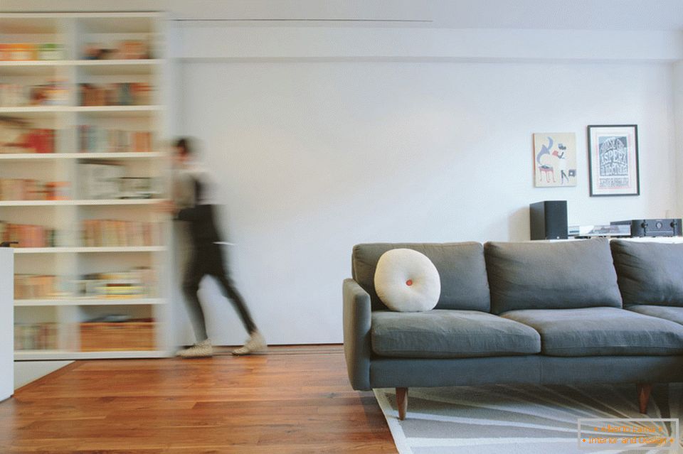 Obývací pokoj ve stylovém duplexu na Manhattanu