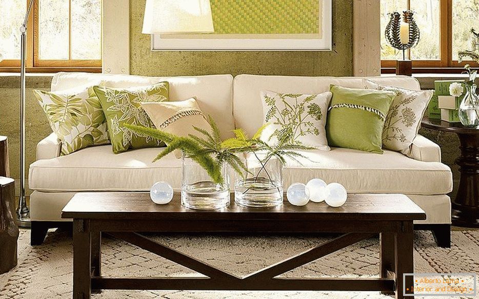 Eco styl v obývacím pokoji