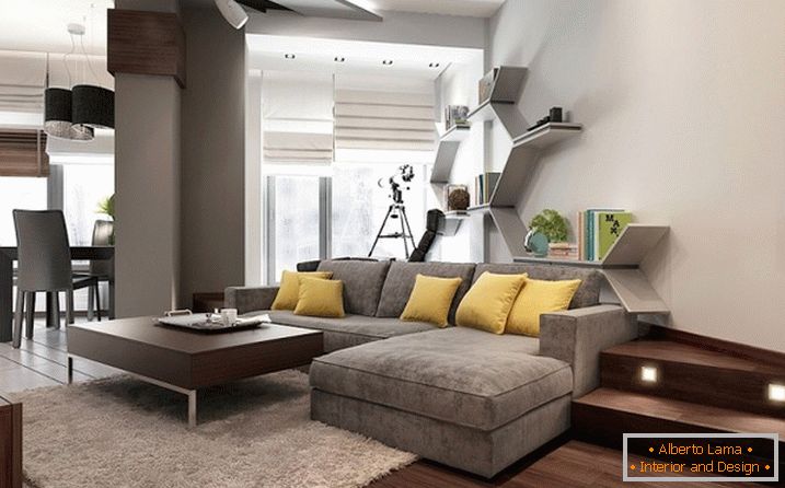 Unikátní minimalismus v přísném interiéru bytu