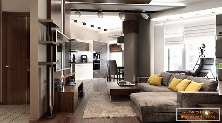 Moderní minimalismus v přísném interiéru bytu