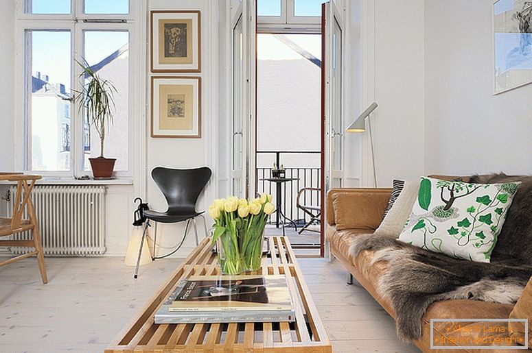 Obývací pokoj luxusních luxusních bytů ve Švédsku