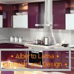 Stylový design fialové kuchyně pro byt