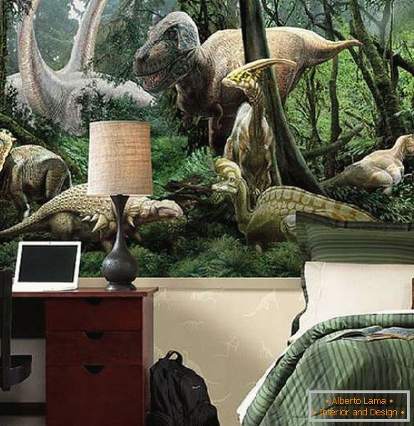 tapety dinosaurů v dětském pokoji, foto 45