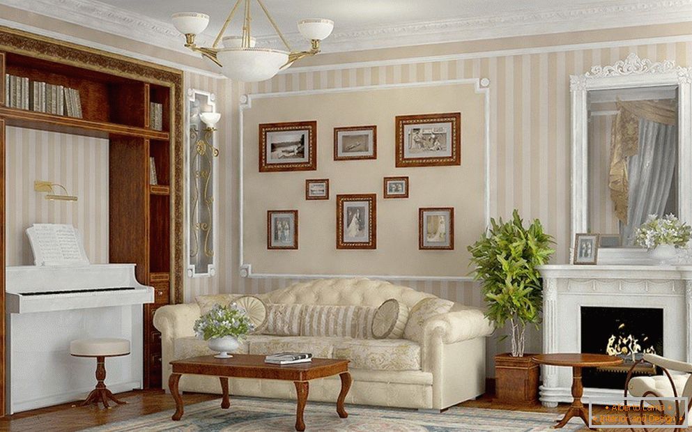 Dekorace obývacího pokoje ve francouzském stylu
