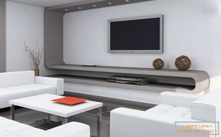 Obývací pokoj v high-tech stylu