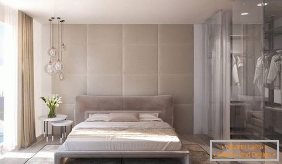 Moderní ložnicový design s šatní skříní - foto