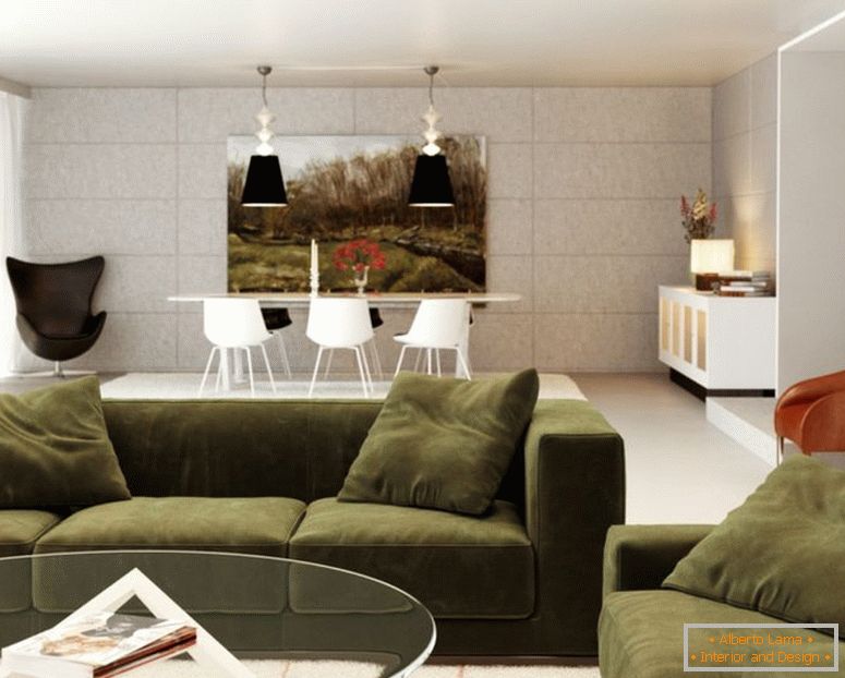 zeleně-bílá-oranžová-obývací pokoj