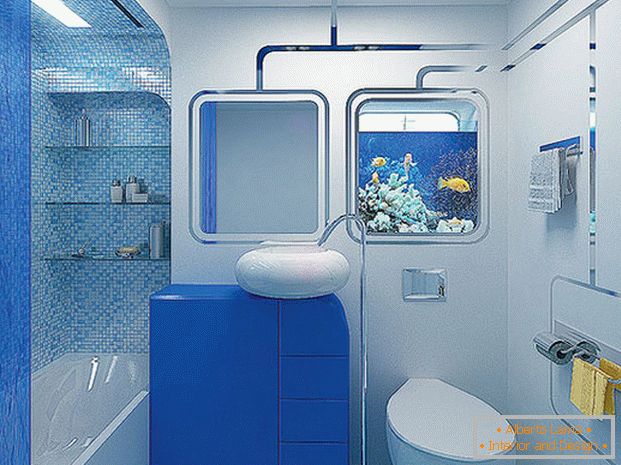 Koupelna v modré barvě