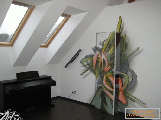 graffiti interiérová výzdoba, foto