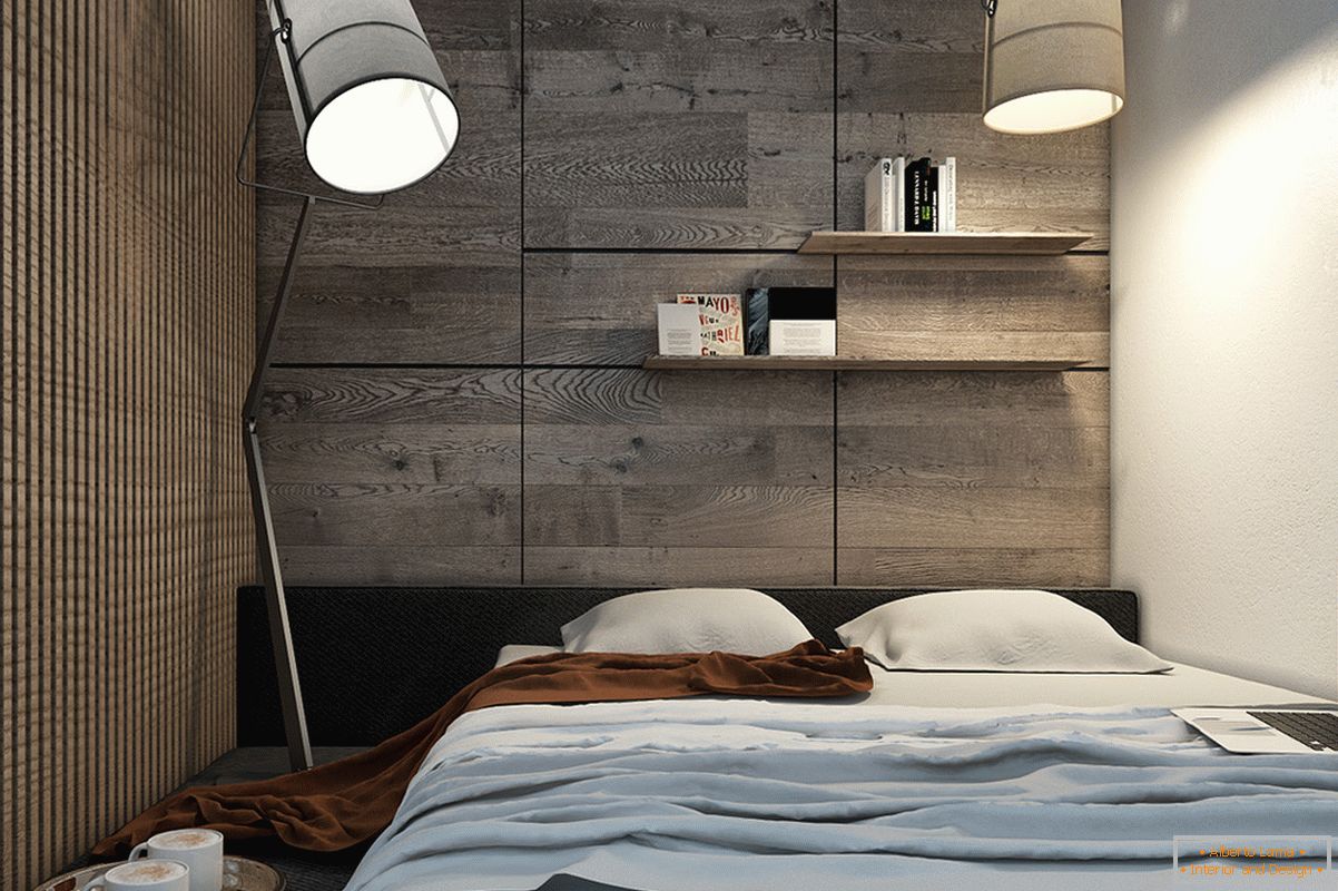 Design ložnice pro malý byt ve skandinávském stylu