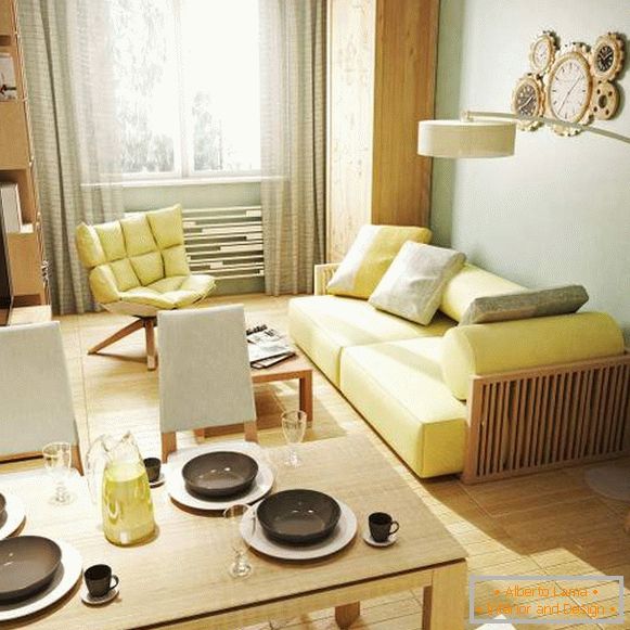 Nejkrásnější jedno-pokojové studio apartmány - kuchyňský interiér foto design