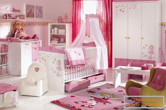 interiér dětského pokoje pro dívku