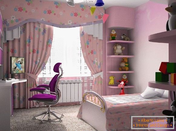 interiér dětského pokoje pro dívku 8 лет