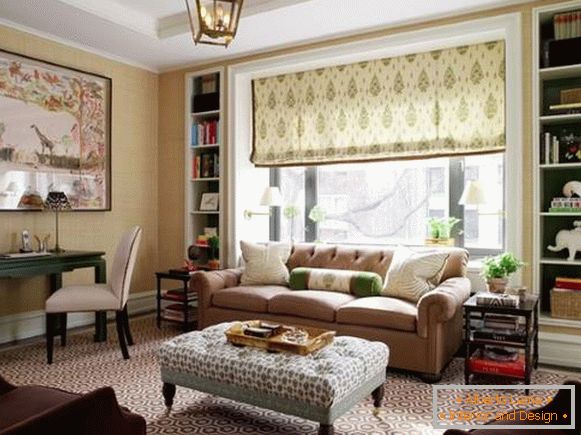 Moderní styl v interiéru malého obývacího pokoje