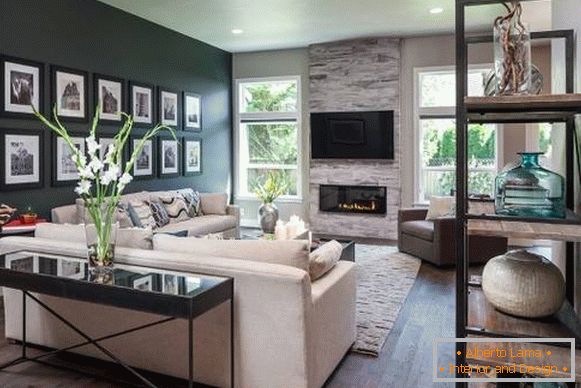 Jednoduchý obývací pokoj v moderním stylu