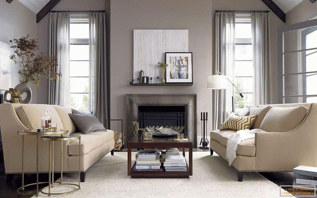 Obývací pokoj v moderním klasickém stylu