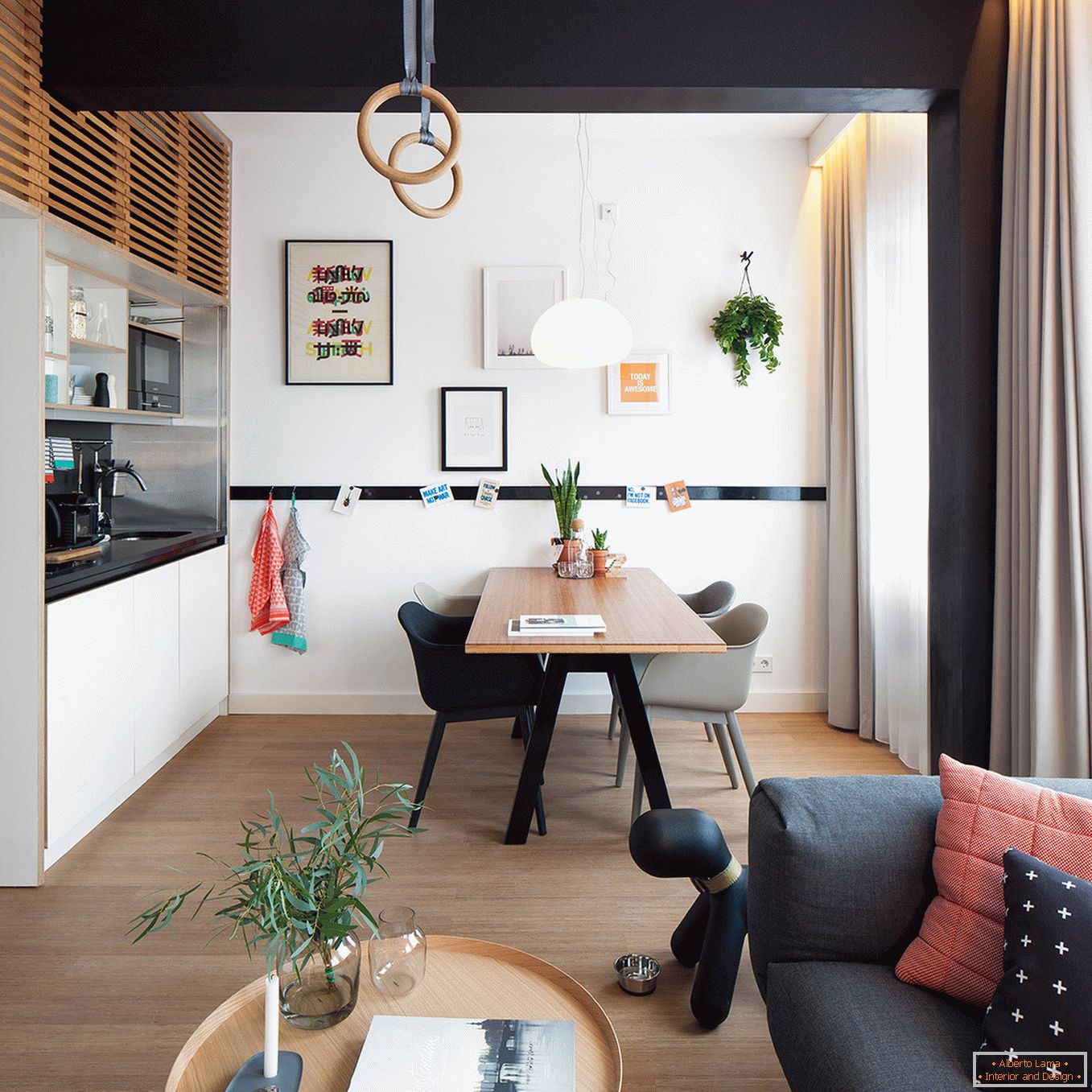 Kuchyně kombinovaná s obývacím pokojem