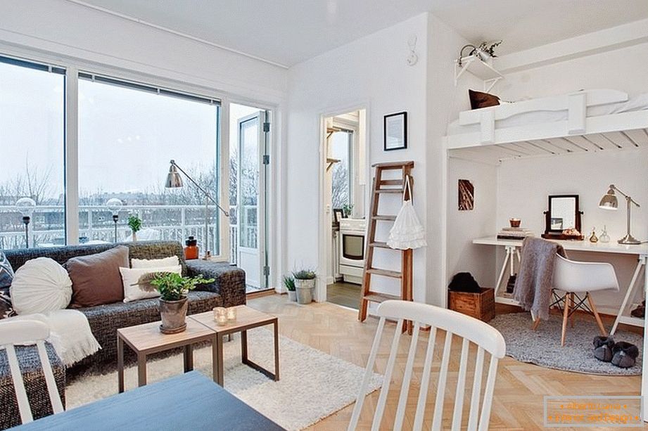 Studiový apartmán ve skandinávském stylu