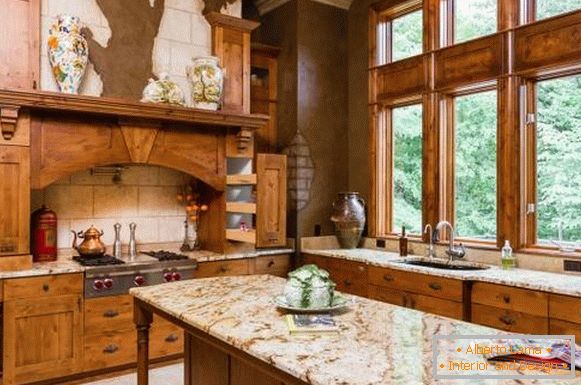 Návrh okna v kuchyni - foto dřevěných oken