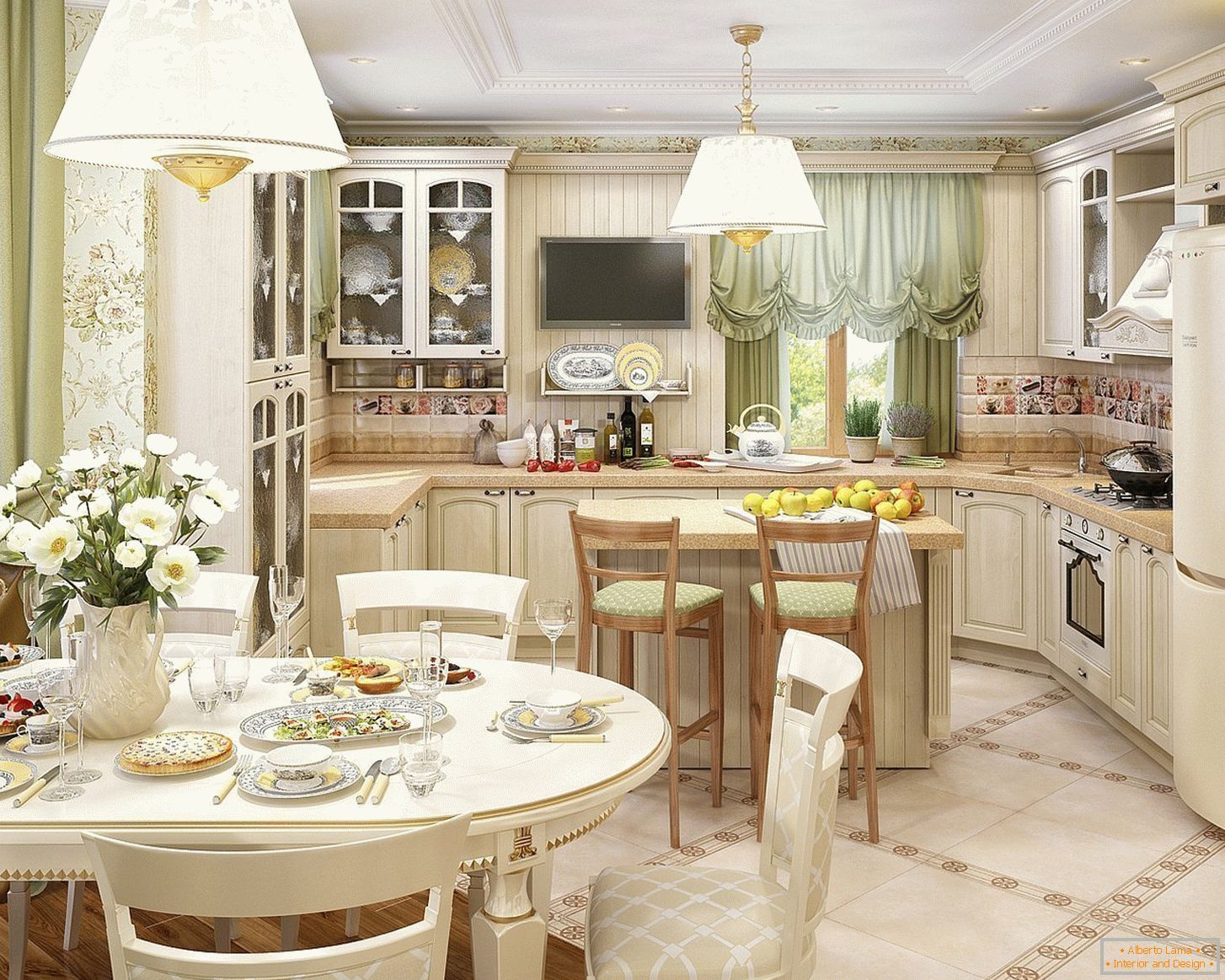 Interiér kuchyně ve stylu Provence