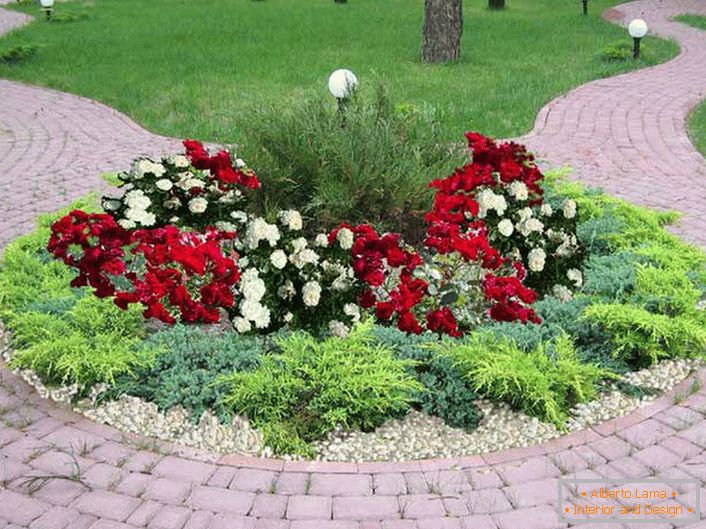 Kulatá květinová zahrada bez rámu může vypadat stylově a atraktivně.