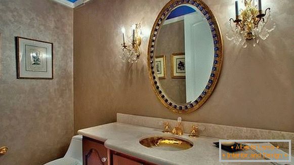 dekorace koupelny s dekorativní omítkou, foto 49