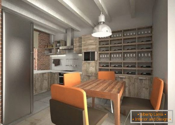 Interiér dvoupokojového bytu v půdním stylu - design fotografií