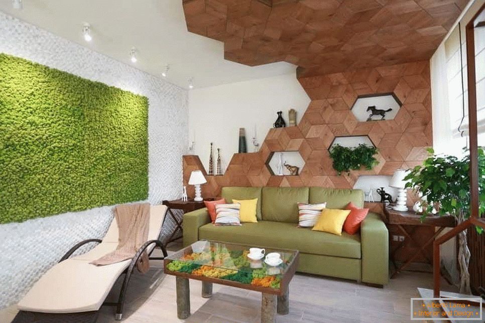 Návrh interiéru v ekologickém stylu s kombinací přírodních materiálů