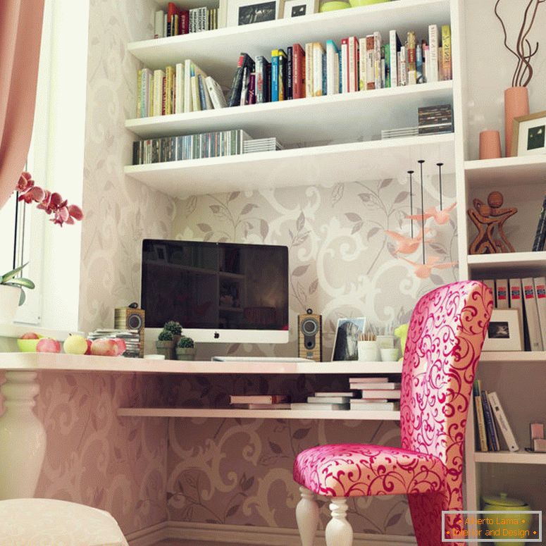 1b-ženský-ložnice-schéma-růžové a šedé-dekor