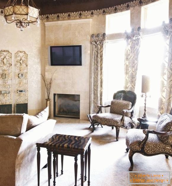 Elegantní lemování tapet v obývacím pokoji