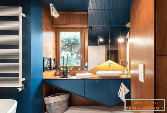 Krásné koupelny - fotografie v tmavě modré barvě
