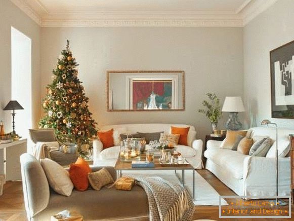 Novoroční interiéry - fotografie v oranžové a zelené