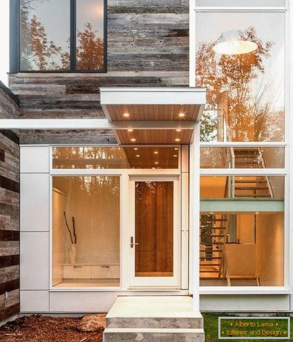 Malá moderní veranda z betonu s krásným zorníkem