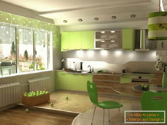 design kuchyně obývací pokoj, kryt a nábytek foto 12