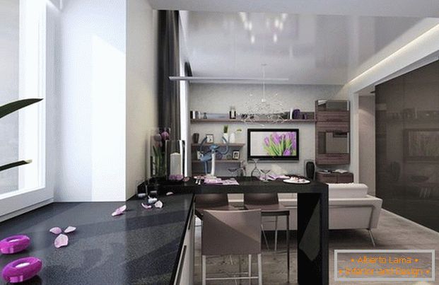 design kuchyně obývací pokoj moderní nápady