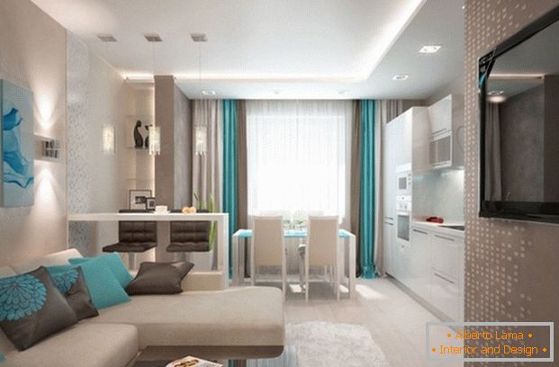 moderní kuchyně interiér obývací pokoj
