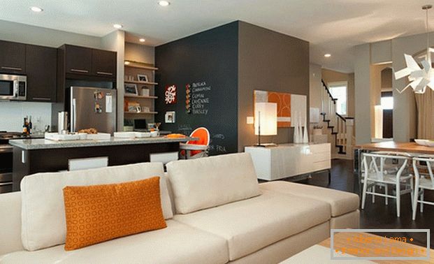 kuchyňský obývací pokoj v moderním stylu