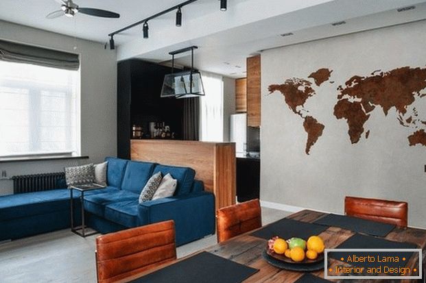 moderní kuchyňský design obývacího pokoje