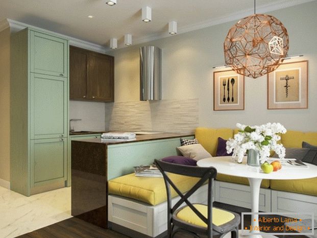 moderní kuchyňský design obývacího pokoje