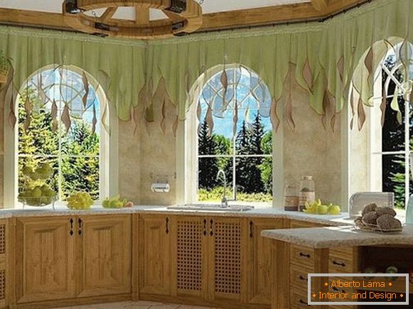 kuchyňský design s bay window, foto 24
