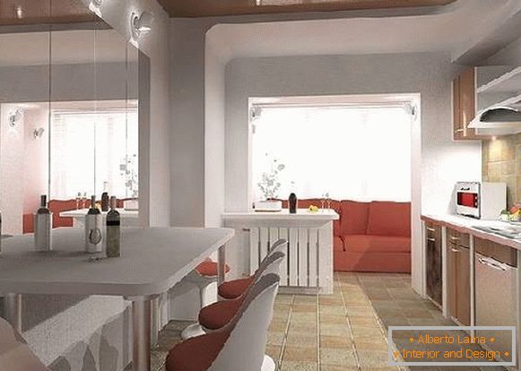 kuchyňský design s balkonem 12 m2, foto 21