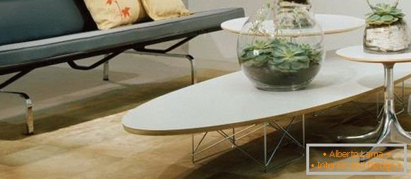 Konferenční stolek Ames v bílé barvě