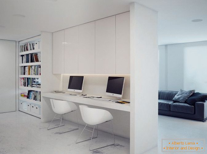 Studiový apartmán v bílé barvě
