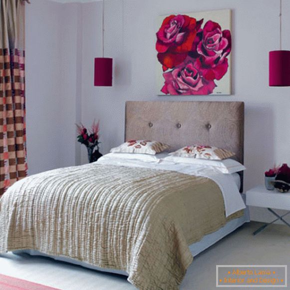 Béžová a růžová v designu ložnice