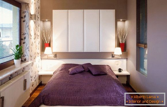Lavender barva v designu ložnice